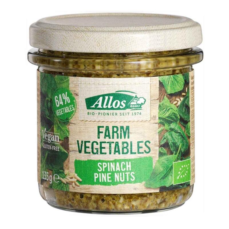 Farm vegetables spinazie-pijnboompit van Allos, 6 x 135 g