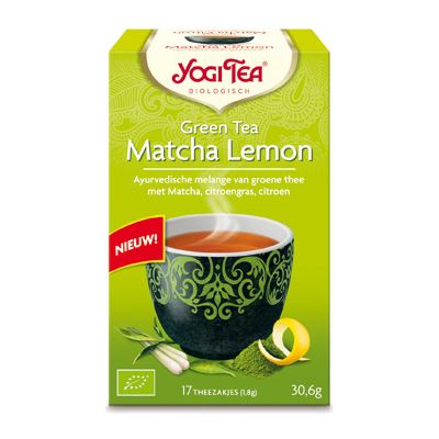 Green matcha lemon van Yogi Tea, 6x 17 blts
