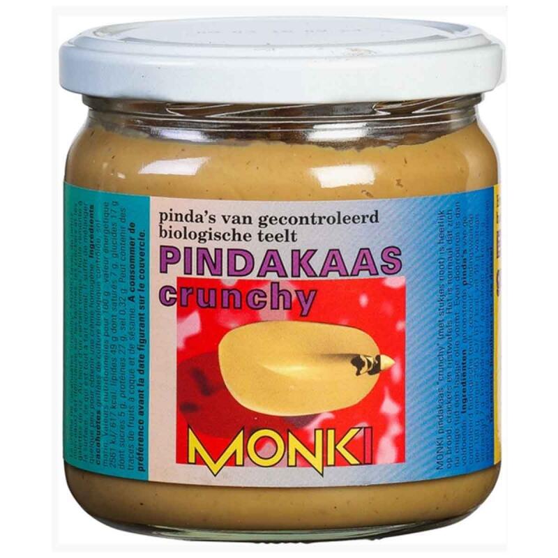 Pindakaas Crunchy met zout van Monki, 6x 330 gr