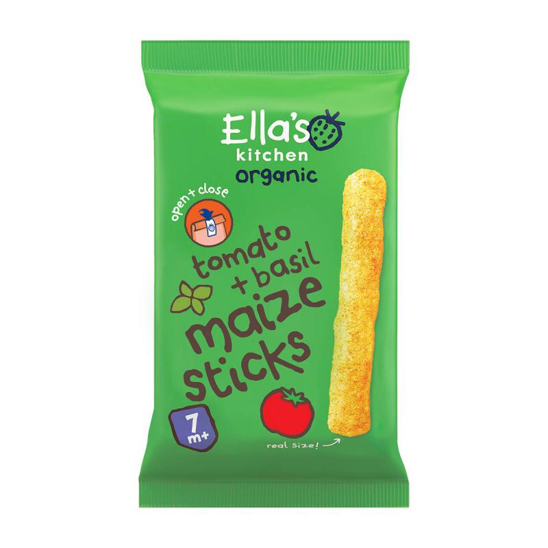 Maize sticks tomaat basilicum 7 mnd van Ella`s kitchen, 5 x 16 g