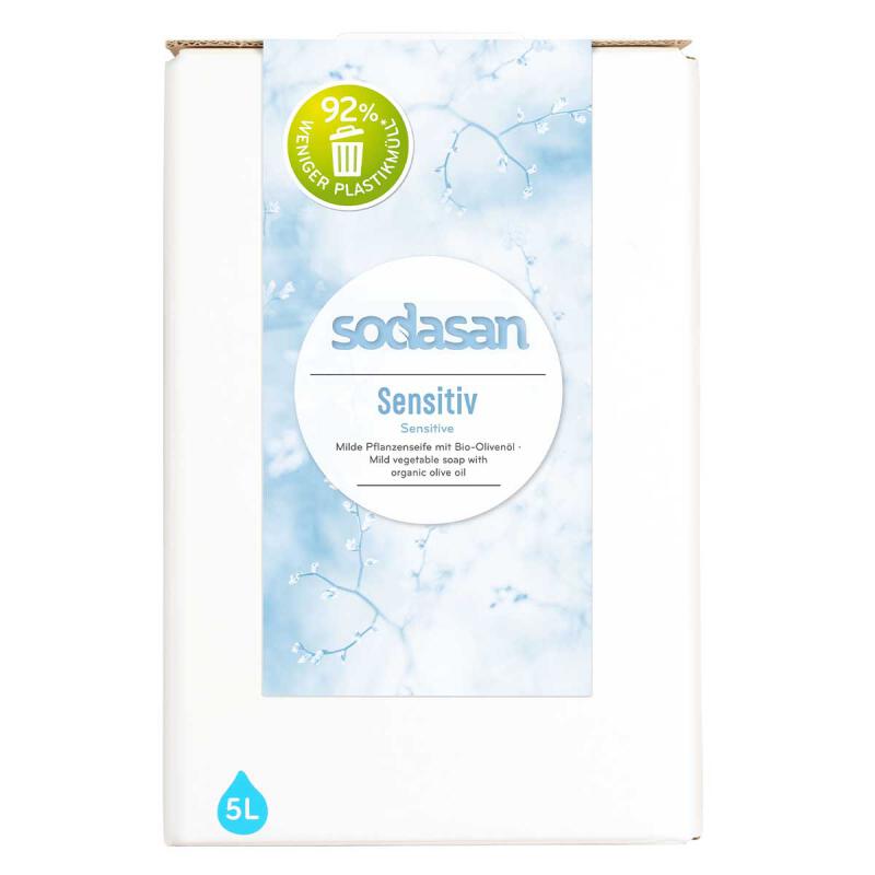 Handzeep sensitief bag in box van Sodasan, 1 x 5 l