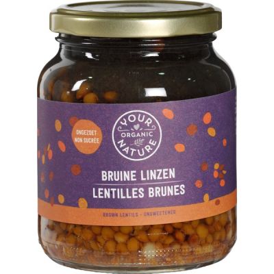Bruine linzen van Your Organic Nature, 6 x 360 g