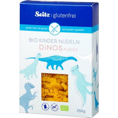 Mais-Rijst pasta Kid`s dinosaurier van Seitz, 8 x 250 g