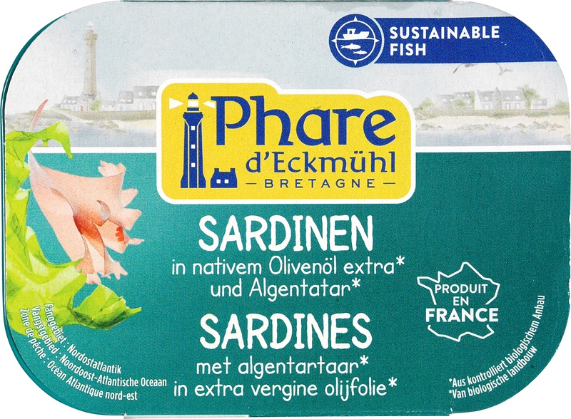 Sardinefilets met algentartaar in olijolie van Phare d`Eckmühl,
