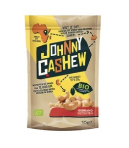 Cashewnoten geroosterd en gezouten van Johnny Cashew, 12 x 125 g