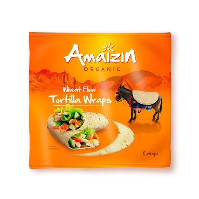 Tortilla wraps (tarwebloem) van Amaizin, 16 x 6 stk