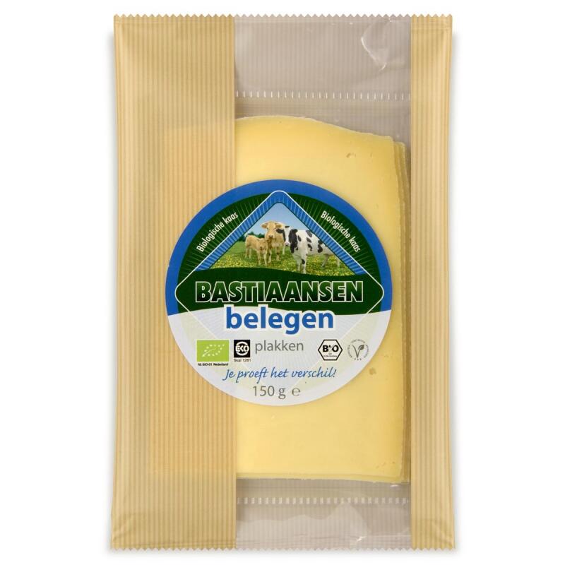Plakjes pikant belegen kaas van Bastiaansen, 1 x 150 g