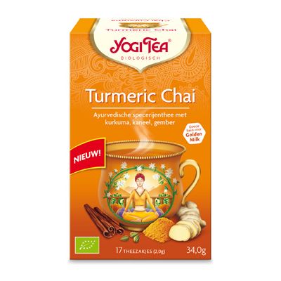 Turmeric chai van Yogi Tea, 6 x 17 builtjes