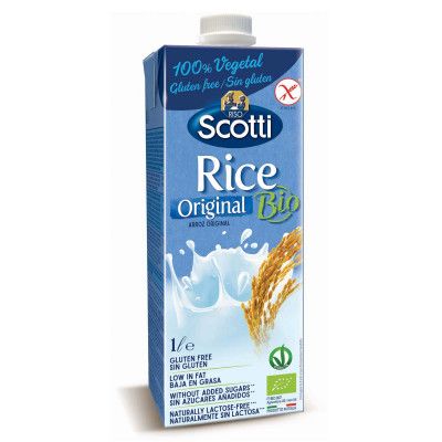 Rijst drink glutenvrij ongezoet van Riso Scotti, 10 x 1 l