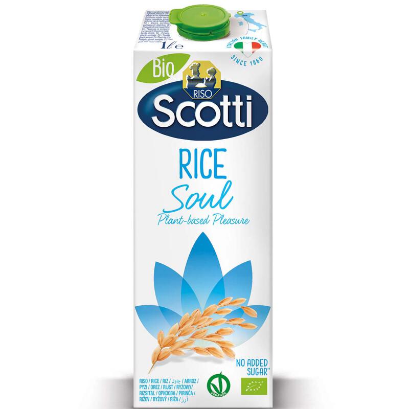 Rijst drink glutenvrij ongezoet van Riso Scotti, 10 x 1 l