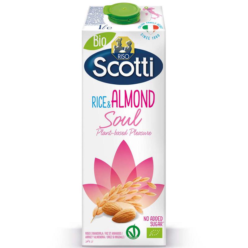 Rijst-amandel drink glutenvrij van Riso Scotti, 10 x 1 l