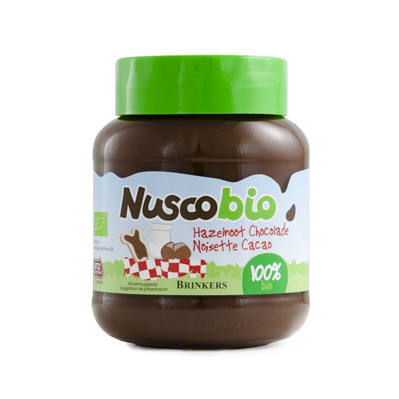 Chocolade hazelnoot pasta van Nuscobio, 6 x 400 g