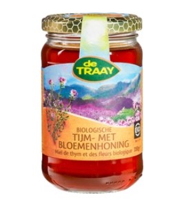 Tijm en Bloemen honing vloeibaar van De Traay, 6x 350 gr