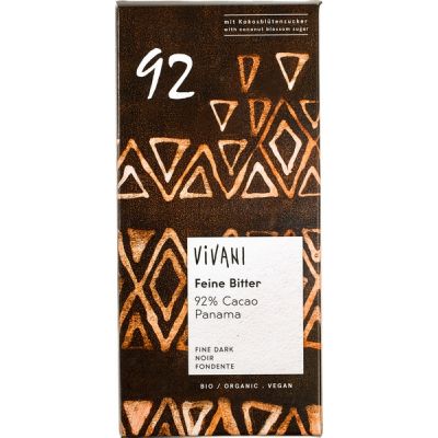 Chocoladetablet Puur 92% van Vivani, 10x 80 gr