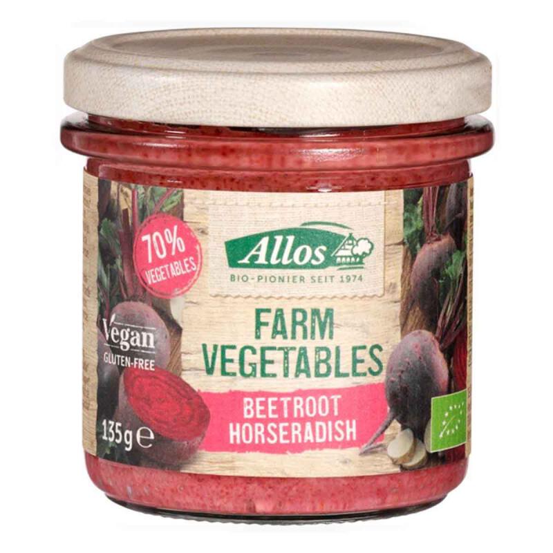 Farm vegetables rode biet-mierikswortel van Allos, 6 x 135 g