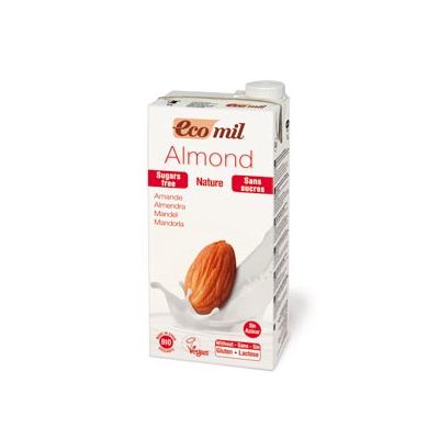 Amandeldrink Naturel Ongezoet van EcoMill, 6x 1 ltr