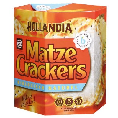 Matze-crackers naturel van Hollandia, 10 x 16 stk