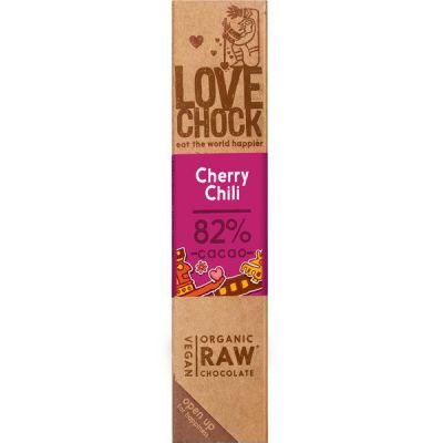 Chocolade-bar cherry chili van Lovechock, 12 x 40 gram. Raw Food