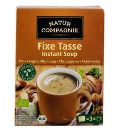 1-kops champignons instant soep van Natur Compagnie, 12 x 3 stk