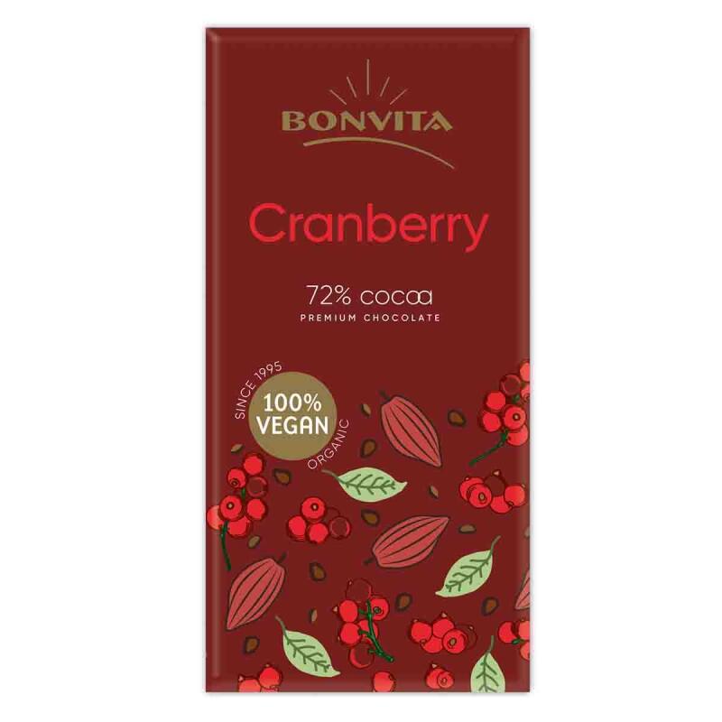 Chocoladetablet Cranberry van Bonvita, 12x 100 gr