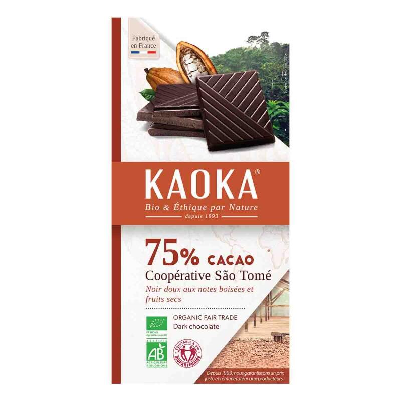 Choc bar dark sao tome 75% van Kaoka, 17 x 100 g