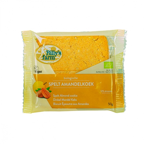 Spelt amandelkoek van Billy`s Farm, 40 x 50 g