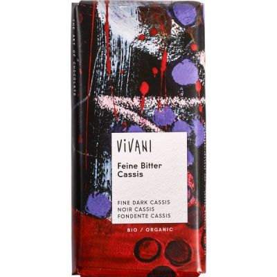 Chocoladetablet Puur cassis van Vivani, 10x 100 gr