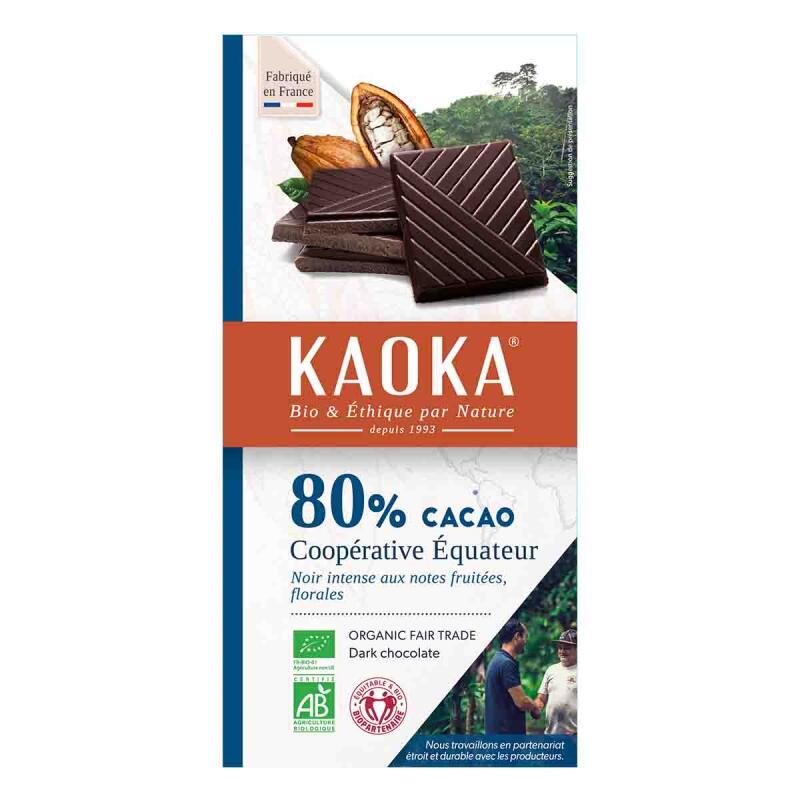 Chocoladereep puur ecuador 80% van Kaoka, 17 x 100 g