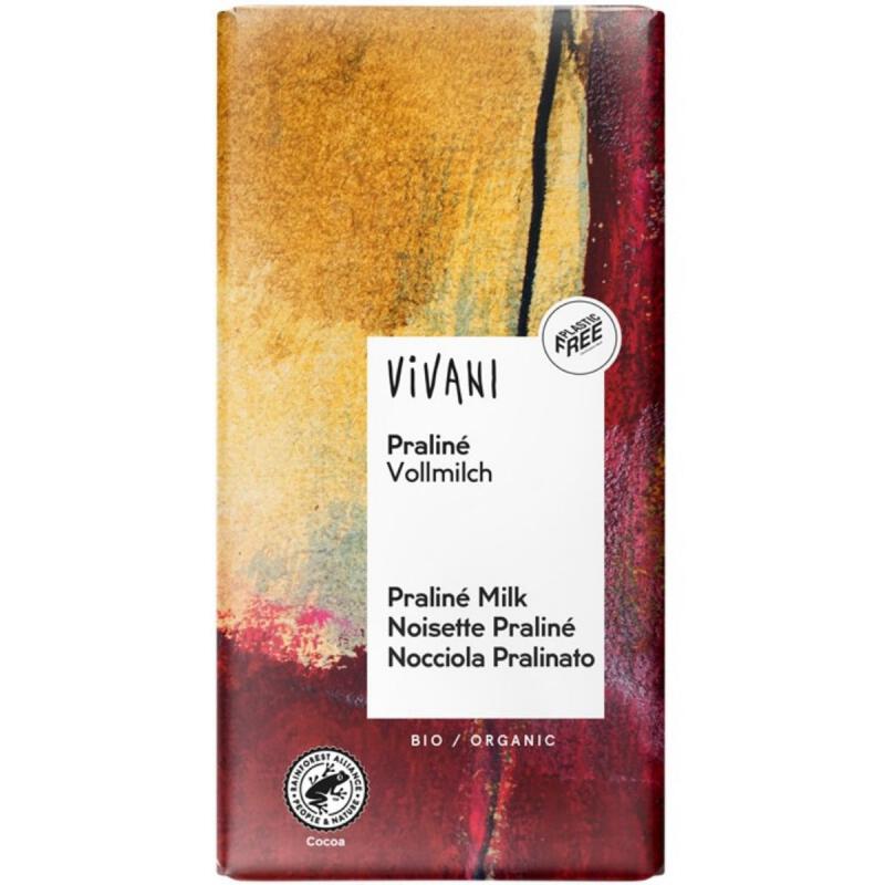 Chocoladetablet Melk Praline van Vivani, 10x 100 gr