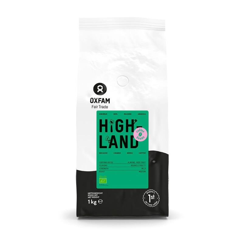 Arabica Highland van Oxfam Fairtrade bonen, 6 x 1 kg