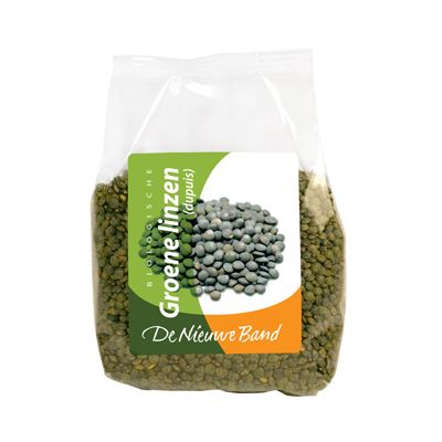 Groene Linzen Dupuis, pondspak van De Nieuwe Band, 8x 500 gr