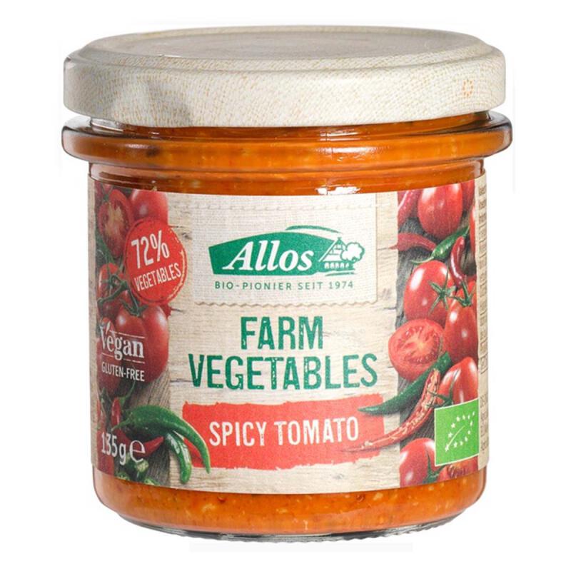 Farm vegetables spicy tomaat van Allos, 6 x 135 g