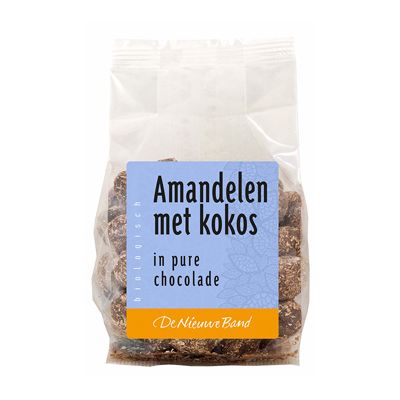 Amandelen kokos choco puur van De Nieuwe Band, 10x 175gr