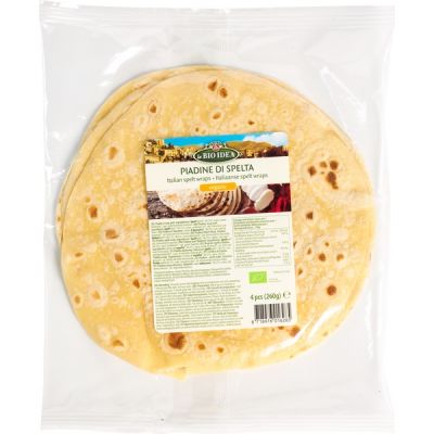 Piadine spelt wrap 4st van La Bioidea, 10 x 260 g