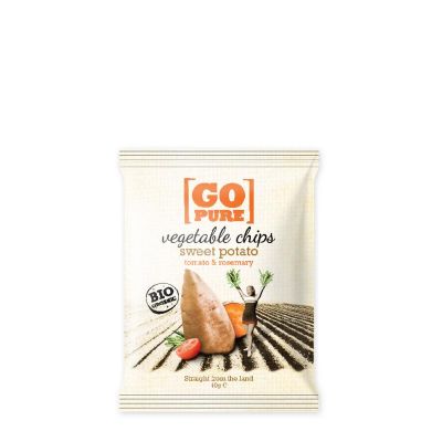 Zoete aardappelchips van Go pure, 6 x 80 g