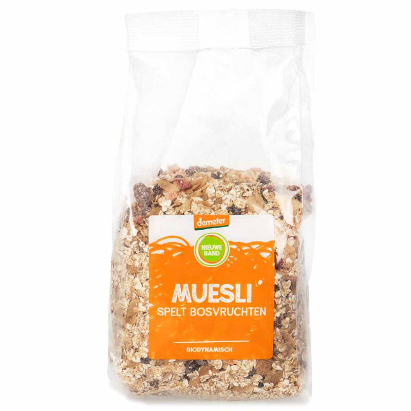 Muesli spelt vruchten van De Nieuwe Band, 6x500 gr.