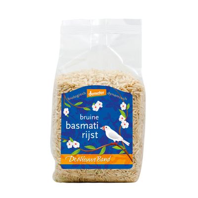 Basmati Rijst Bruin Demeter en fair trade van de Nieuwe Band, 8x