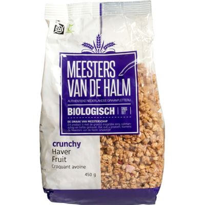 Crunchy haver fruit van Meesters van de Halm, 6x 450 gr