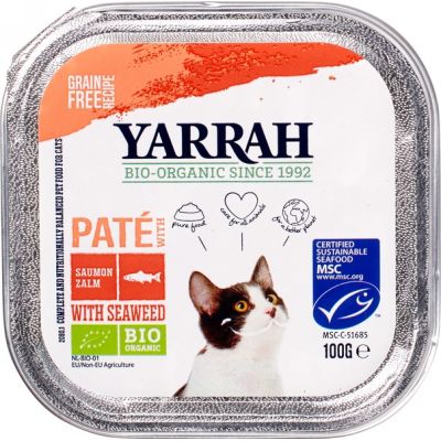 Kattenvoer paté met zalm van Yarrah, 16x 100 gr
