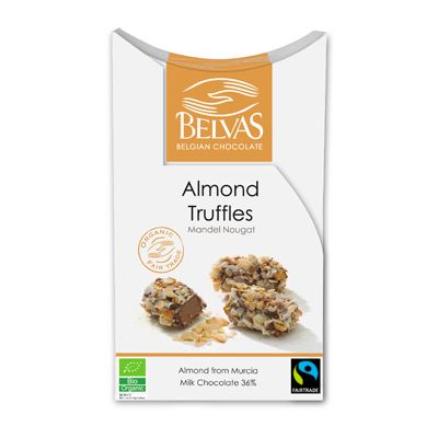 Bonbons Truffels almond van Belvas, 6x 100 gram.