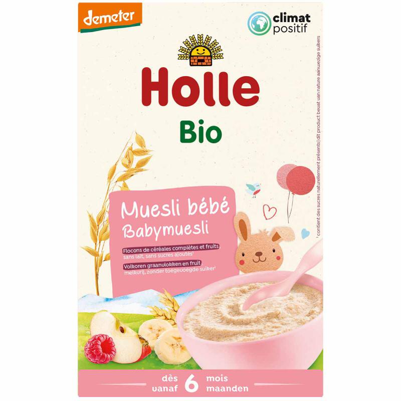Babymuesli (pap) vanaf 6 maanden van Holle, 6x 250 gr. Demeter k