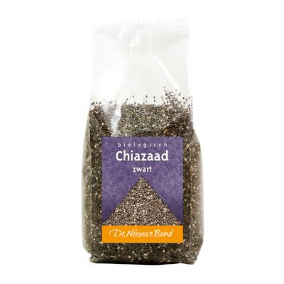 Zwart Chia-zaad van De Nieuwe Band, 500 gr. Raw Food!