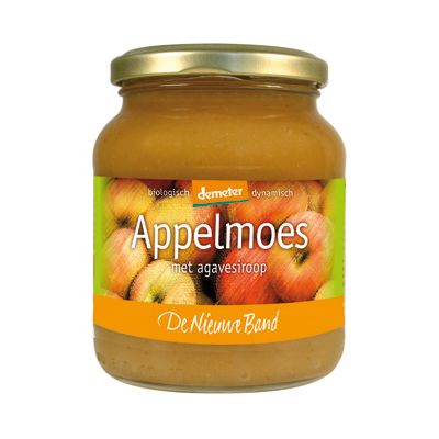 Appelmoes met agavesiroop demeter van De Nieuwe Band, 6x 360 gr