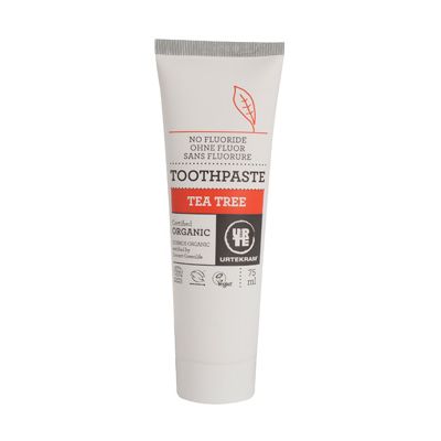 Tandpasta Tea-Tree zonder fluoride van Urtekram, 1x 75 ml