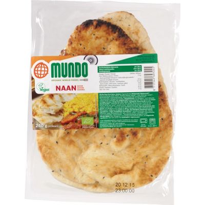 Naanbrood naturel van OMundo, 12 x 240 g