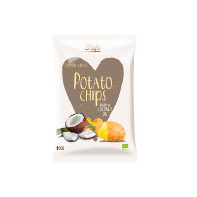 Aardappelchips gebakken in kokosolie van Trafo, 12x 100 gr