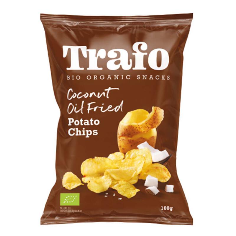 Aardappelchips gebakken in kokosolie van Trafo, 12x 100 gr