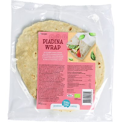 Piadina wraps tarwe en haver van TerraSana, 6 x 240 g