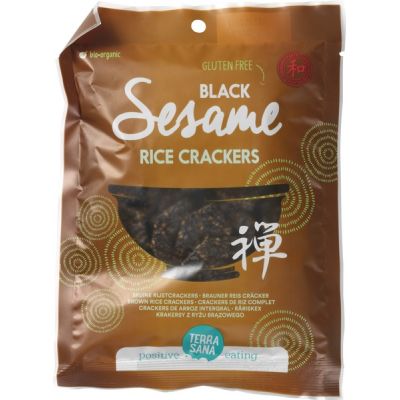Crackers rijst Japanse zwarte sesam van TerraSana, 12 x 60 g