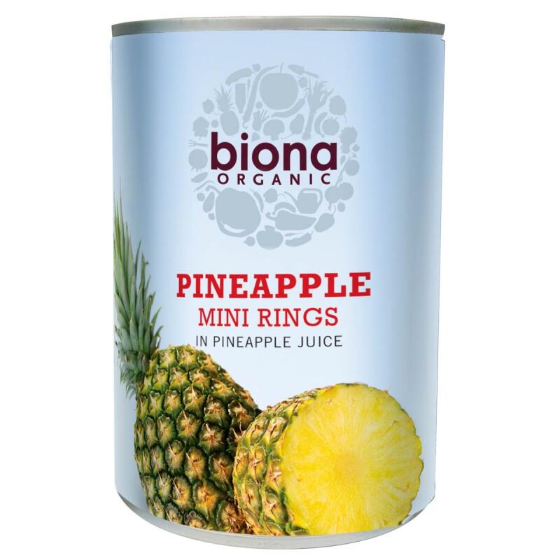 Ananasringen op sap van Biona, 6x 425 gr